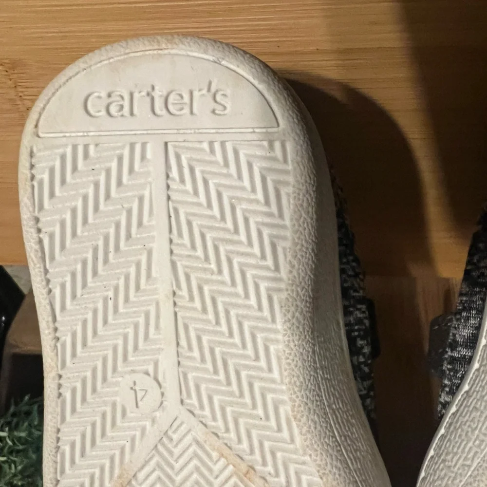 Carter's Gray and White Knit Toddler Sneakers